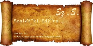 Szalóki Sára névjegykártya