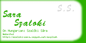 sara szaloki business card